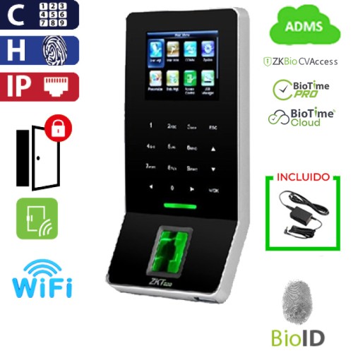                                  Control de Acceso BioID Huella y Código ADMS ZKTeco (F22/BL/ADMS)
